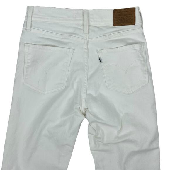 Levi's 724 High Rise Slim Straight Cropped Jeans White Size 26 - Picture 7 of 10